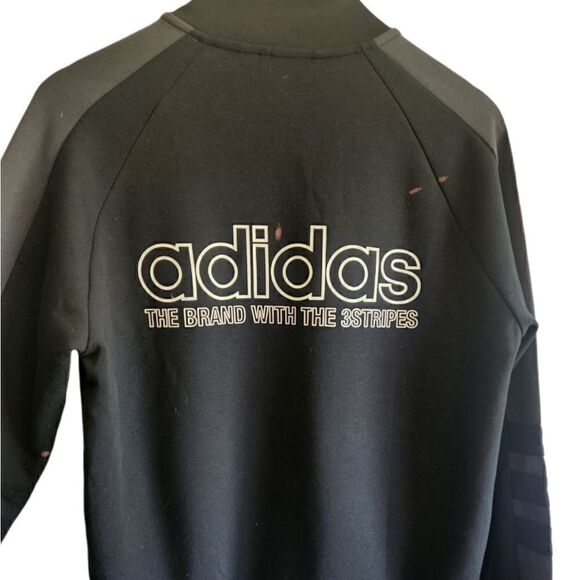 Adidas Women's Black and Gray Track Top Zip Front Jacket Size Medium - Picture 3 of 7